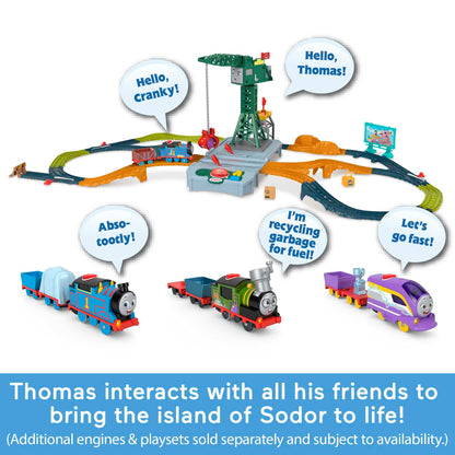 Thomas & Friends Motorized Toy Train Talking Thomas Engine with Sounds Phrases & Cargo for Kids Ages 3+ Years, UK English Version, HWH17
