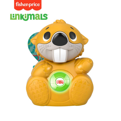 Fisher-Price Linkimals Boppin’ Beaver - UK English Edition, Light-up Musical Activity Toy for Baby, GXD79