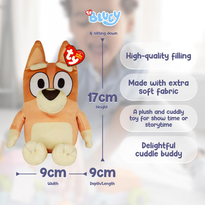 TY Bluey Bingo Beanie & Bouncer 2-Piece Gift Set – 17cm Soft Plush Toy Teddy & 7cm Bouncy Ball Plush – Collectible Stuffed Cuddly Toy Gift for Kids