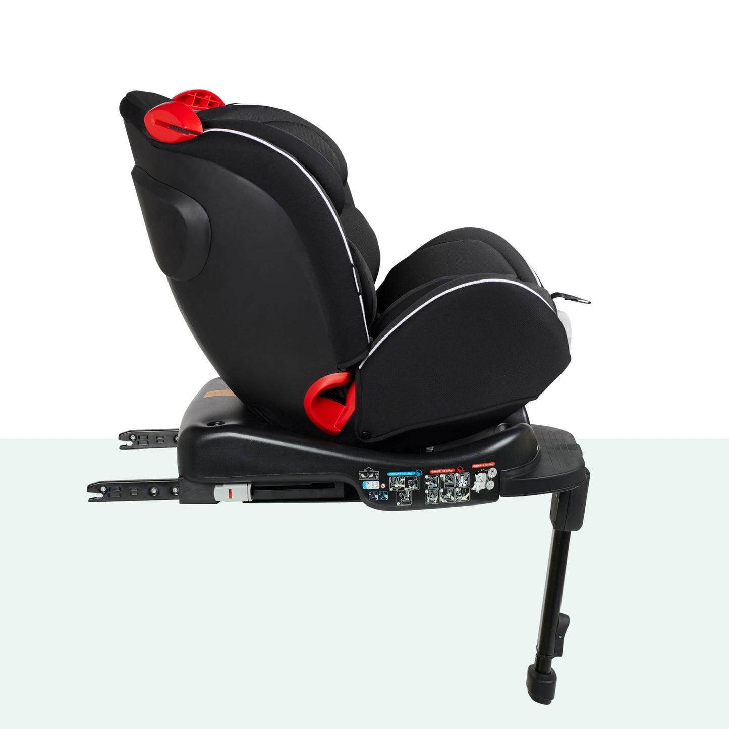 Ickle Bubba Radial Group 0+/1/2 Car Seat, Suitable from Birth to 25kg (Approx. 7 Years), 360 Degree Rotating Design for Easy Access & Integrated ISOFIX Base for Secure Installation - Grey/Black