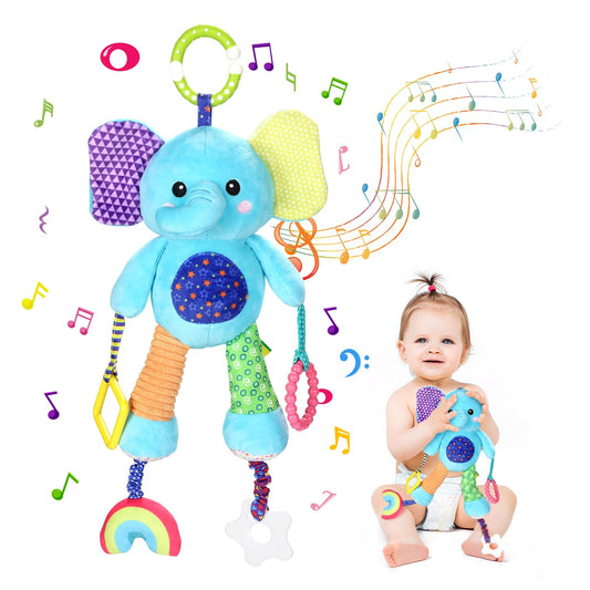 Venditer baby pram toy, plush sensory rattle clip for stroller and car seat, suitable for newborns 0-6 months.
