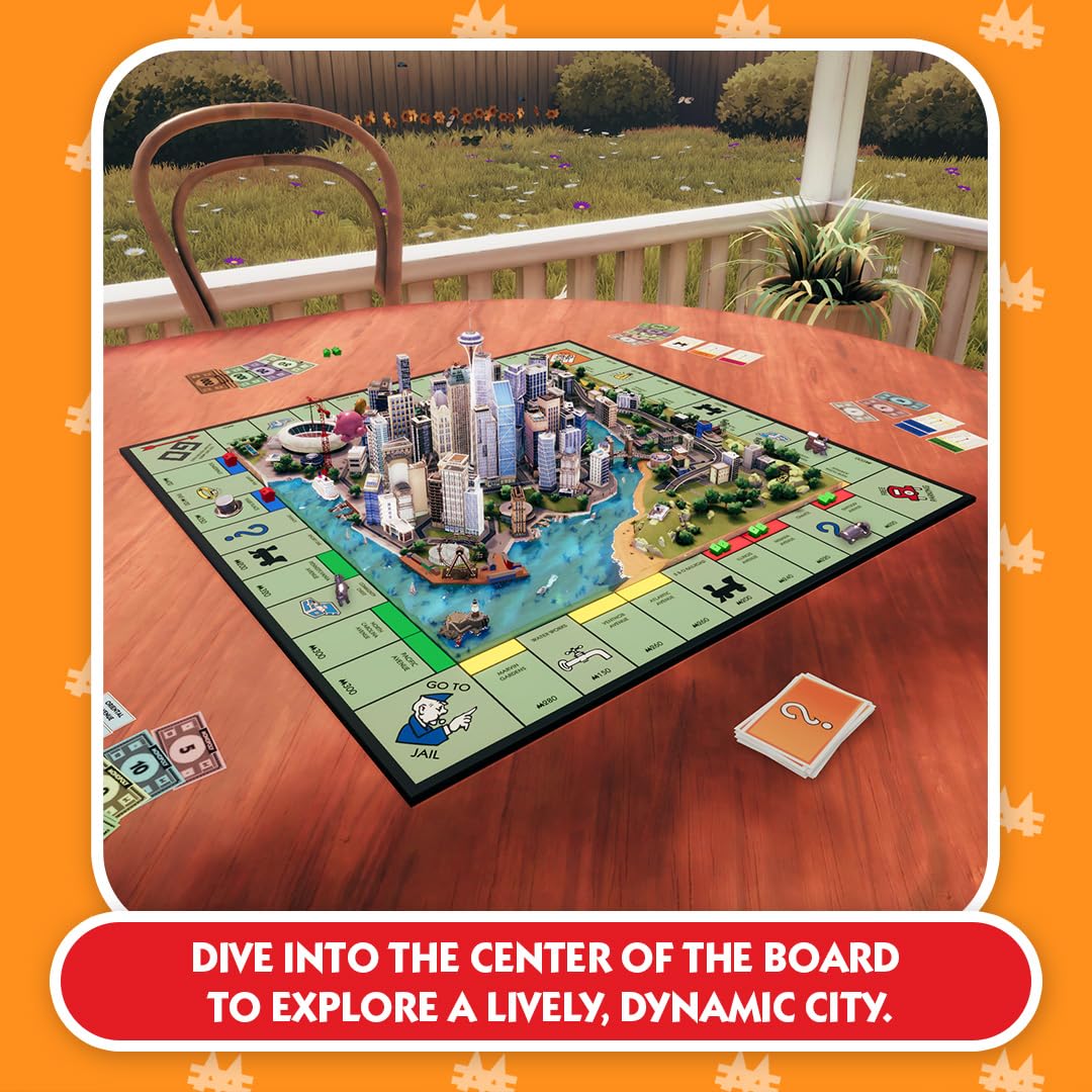 Nintendo Switch Monopoly 2024 game by Ubisoft featuring colorful game board and game pieces for family fun.