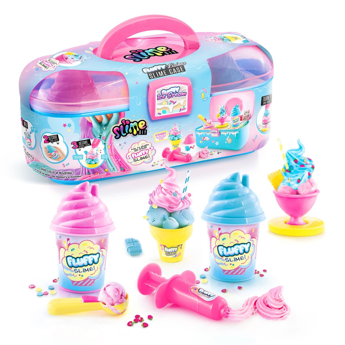 Canal Toys So Slime DIY fluffy slime kit in a colorful storage case with shakers, powders, and decorations for children 6+