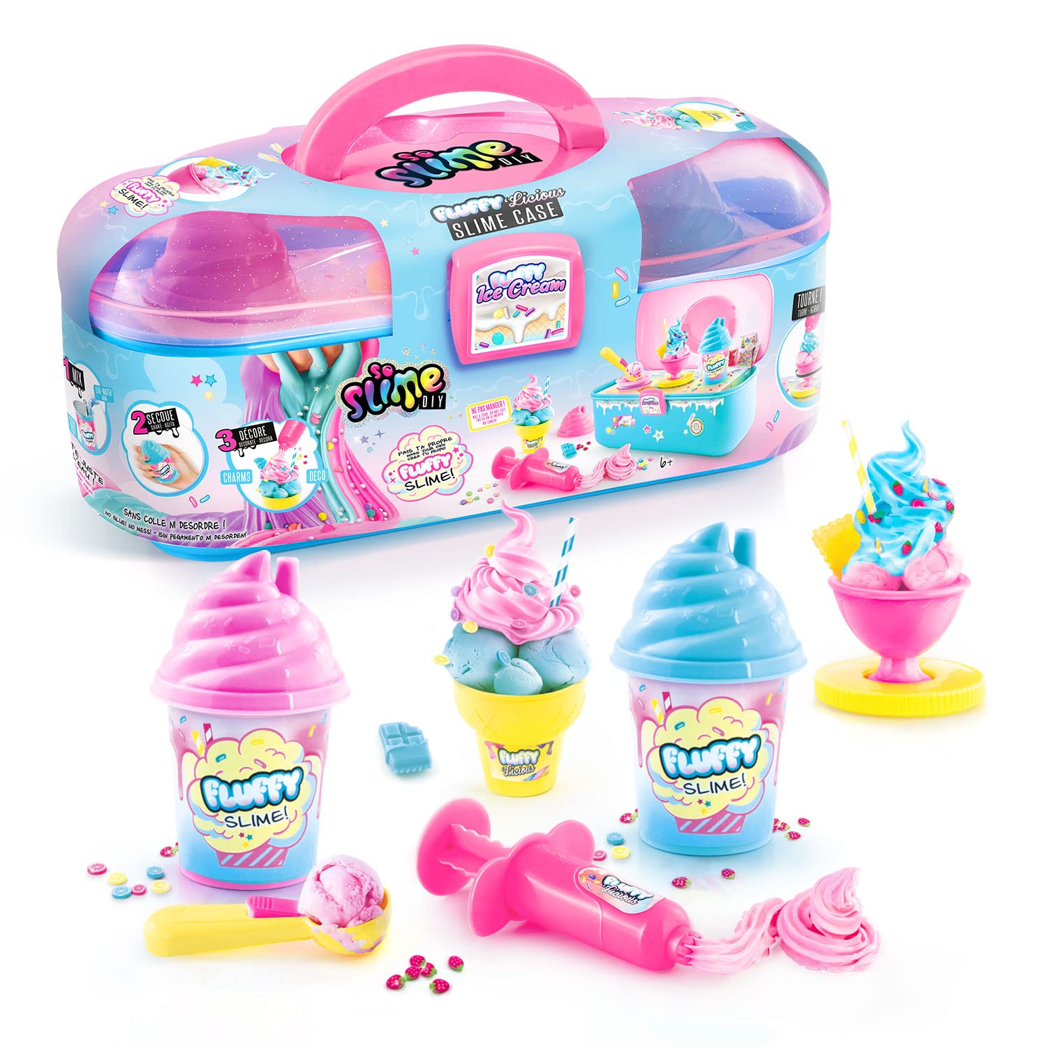 Canal Toys So Slime DIY fluffy slime kit in a colorful storage case with shakers, powders, and decorations for children 6+