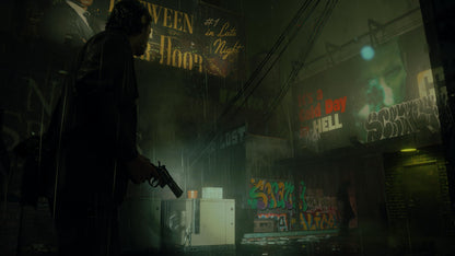 Alan Wake 2 Deluxe Edition game box for PS5 by Epic Games, featuring artwork of the horror-themed game cover.