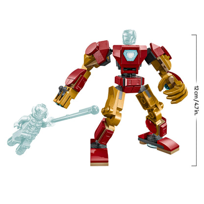 LEGO Marvel Iron Man Mech and Ultron with two minifigures in a colorful buildable superhero toy set.