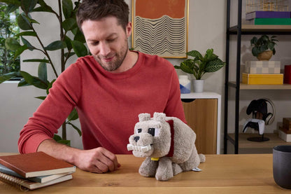 Mattel Minecraft Dennis the Wolf Plush Toy with Feeding Action & Sound, Food Mode Stuffed Animal Inspired by A Minecraft Movie, JDW26