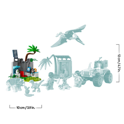 LEGO Jurassic World Baby Dinosaur Rescue Centre Toy for Kids, Mini Triceratops, Ankylosaurus and Velociraptor Dino Figure Toys, Gifts for Boys and Girls Aged 4 Plus 76963