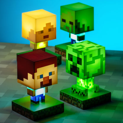 Minecraft Creeper Light, 3D Lamp - Officially Licensed Night Light - 12 cm Tall, Battery Powered, Gaming Room and Bedroom Decor for Minecraft Gamers | Paladone, Green