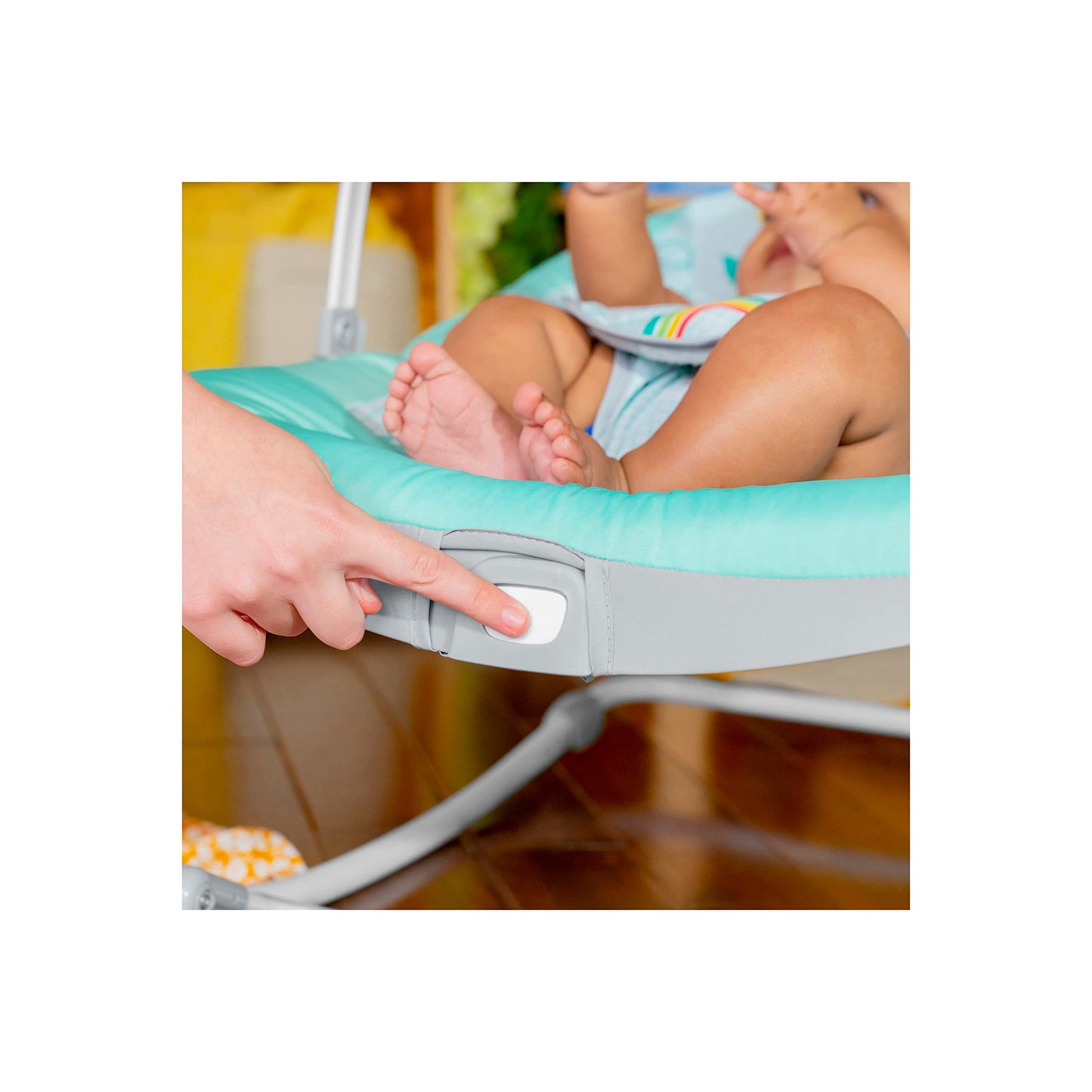 Bright Starts Wild Vibes infant to toddler rocker with vibrations, unisex design, suitable for newborns and toddlers.