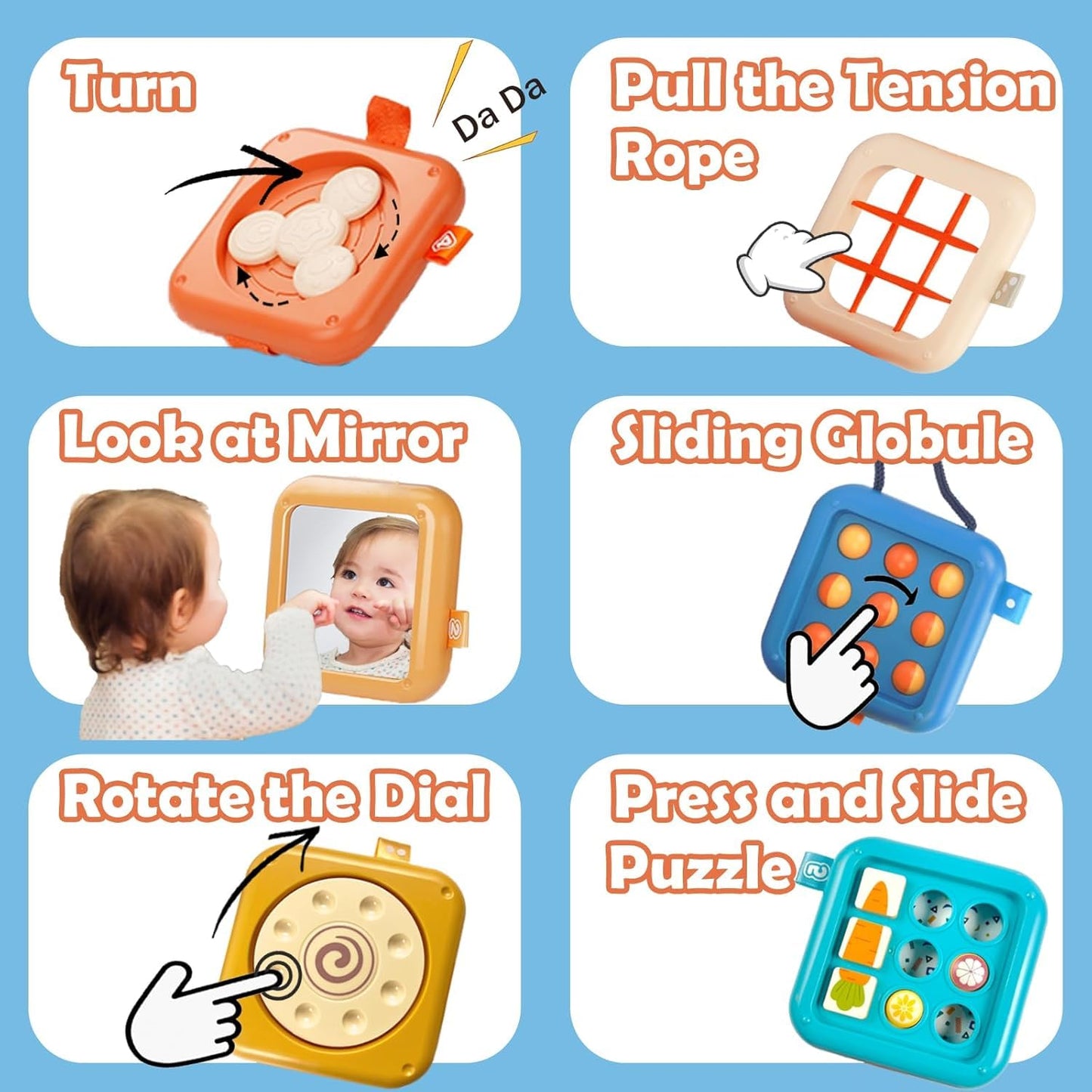Toddler Travel Toys,Activity Cube,Baby Busy Board,Travel Toys for Toddlers on Plane, Montessori Activity toys, Baby Busy Cube,Sensory Educational Developmental Learning Toys for Boys Girls Gift
