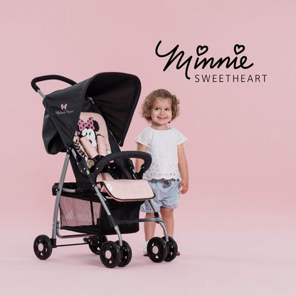 hauck Sport, Disney Minnie Sweetheart - Super Lightweight Travel Pushchair (only 5.9 kg) Compact & Foldable, Fully Reclining, XL Storage Basket, from Birth up to 15 kg