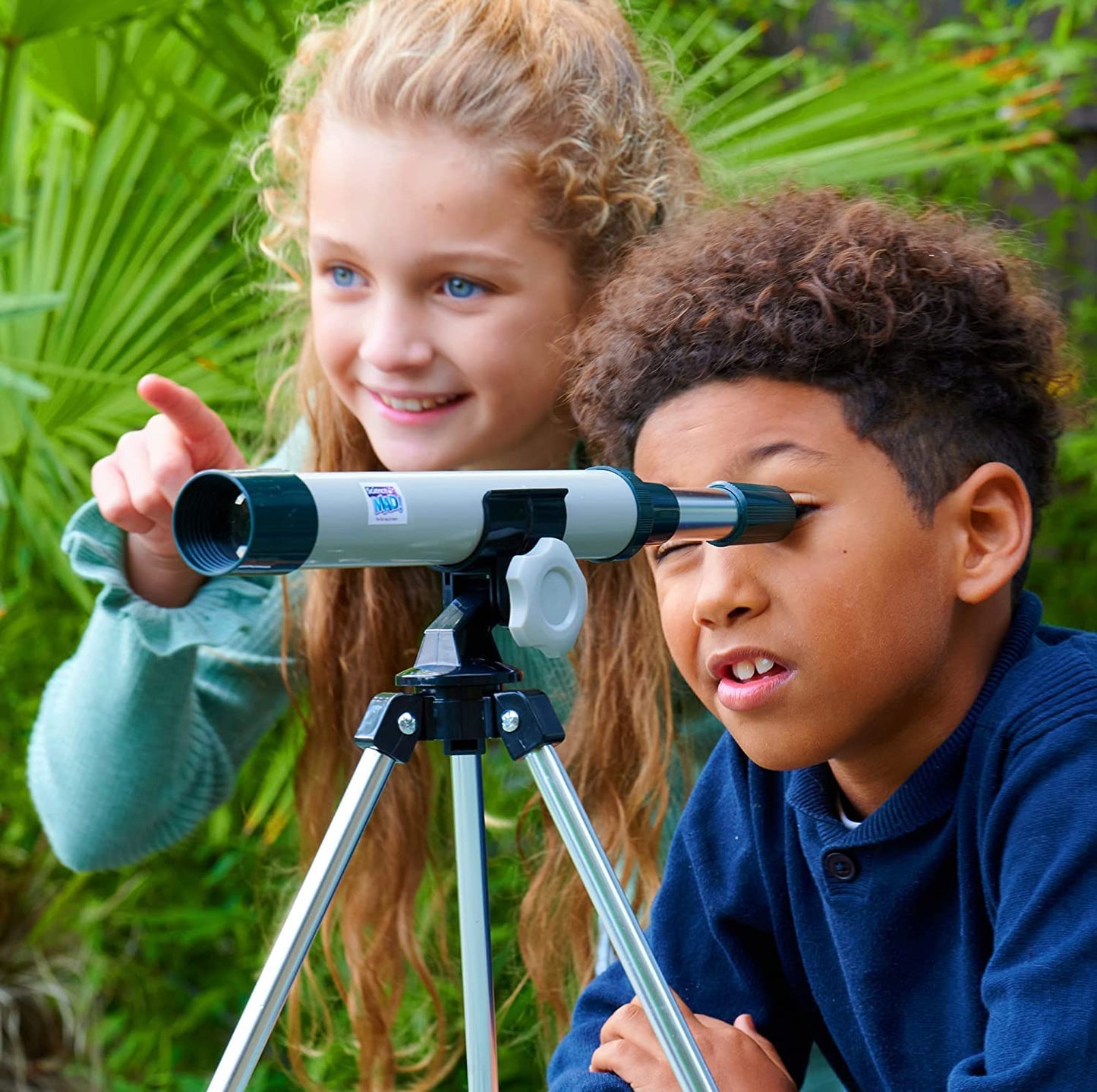 Science Mad kids microscope and telescope combo set with tripod, stand, 15x and 100x magnification for children aged 6+