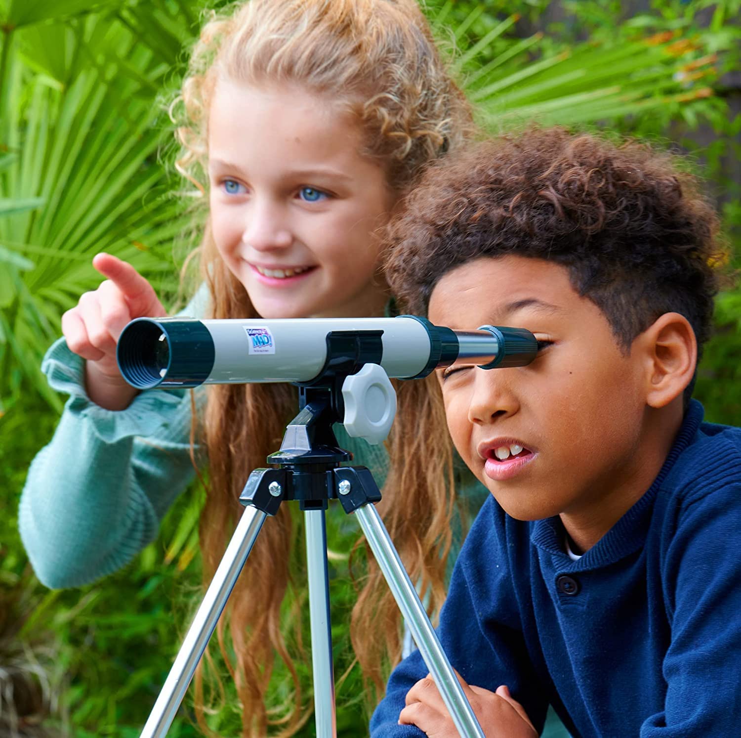 Science Mad kids microscope and telescope combo set with tripod, stand, 15x and 100x magnification for children aged 6+