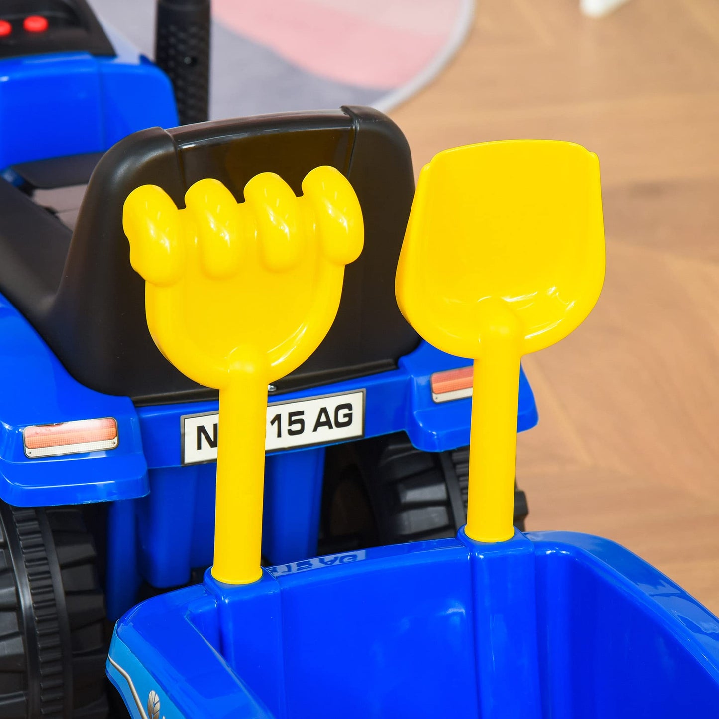 HOMCOM Ride On Tractor Toddler Walker Foot To Floor Slider w/Horn Storage Steering Wheel for 1-3 Years Old Blue