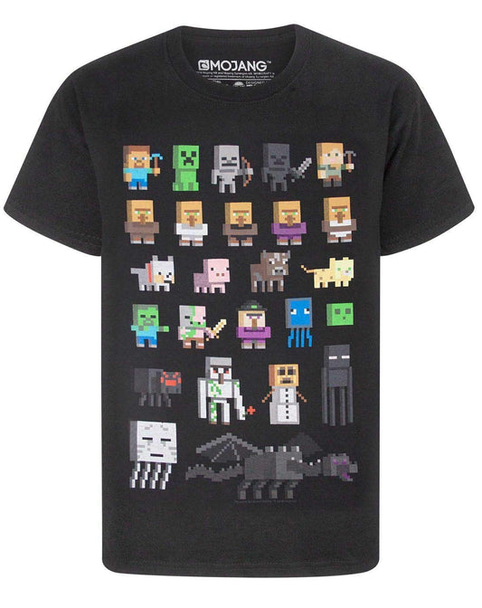 Minecraft Sprites Boys' Short-Sleeved T-Shirt - Black - 6-7 Years