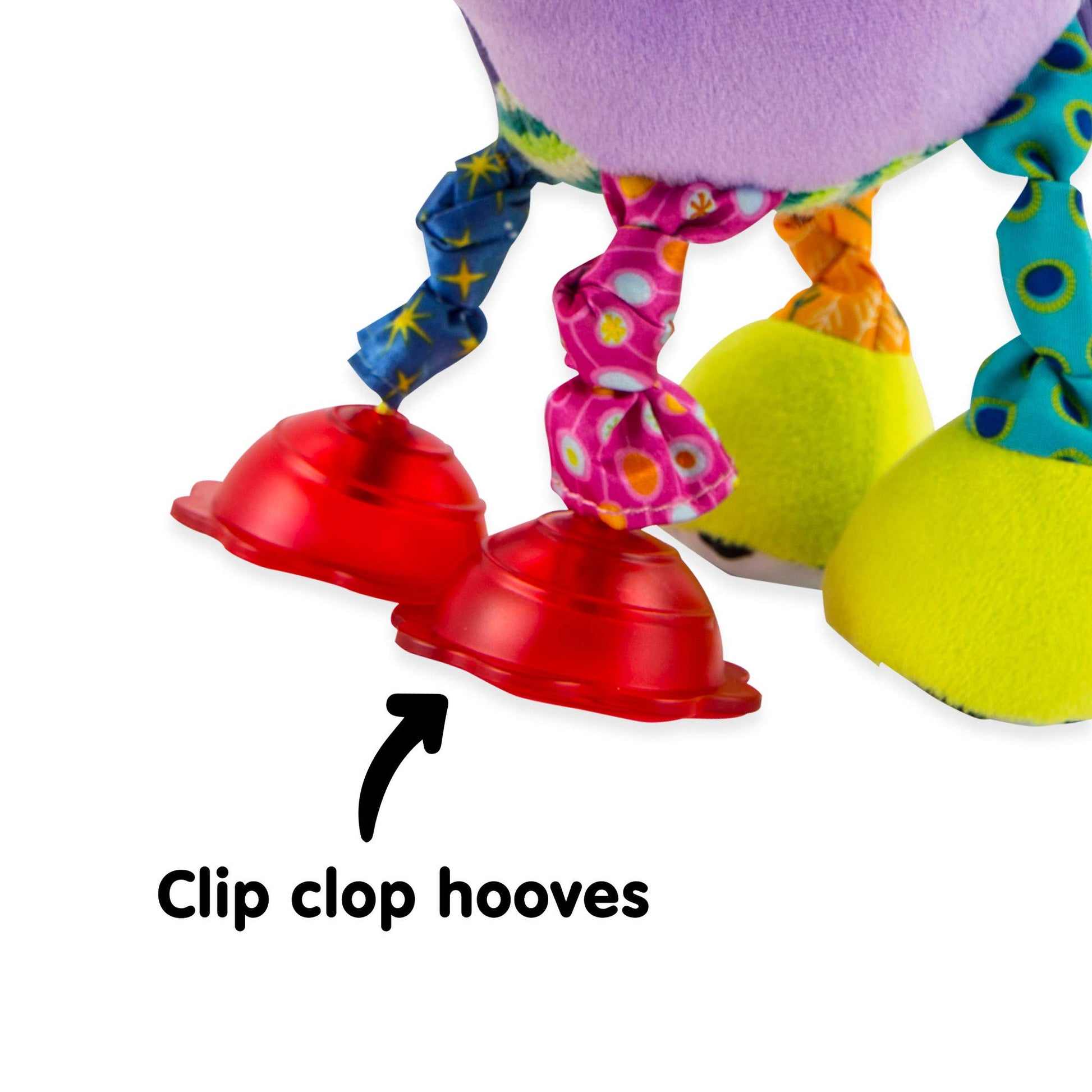 LAMAZE TOMY squeaky unicorn toy for babies, featuring soft fabric and a gentle squeak, designed to stimulate sensory development.
