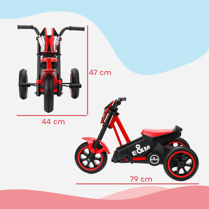 AIYAPLAY Kids Tricycle Baby Trike, Kids Trike with Pedal for Boys and Girls Ages 18–36 Months, 3 Wheel Toddler Balance Bike for Indoor Outdoor Use, Red