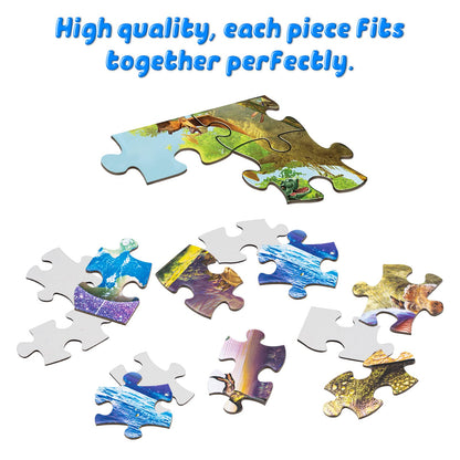 Sitodier Dinosaur Puzzles for Kids, 100 Piece Jigsaw Puzzles for Kids Ages 4-8, Learning Educational Puzzle Toys for Toddlers Boys Girls 4 5 6 7 8 Years Old