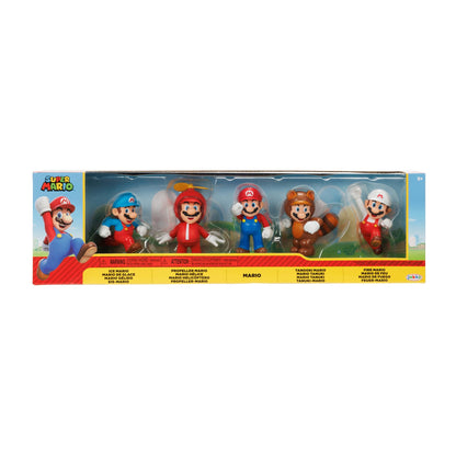Set of 5 Nintendo Super Mario figures featuring Mario, each approximately 6.5 cm tall, collectible action figures.