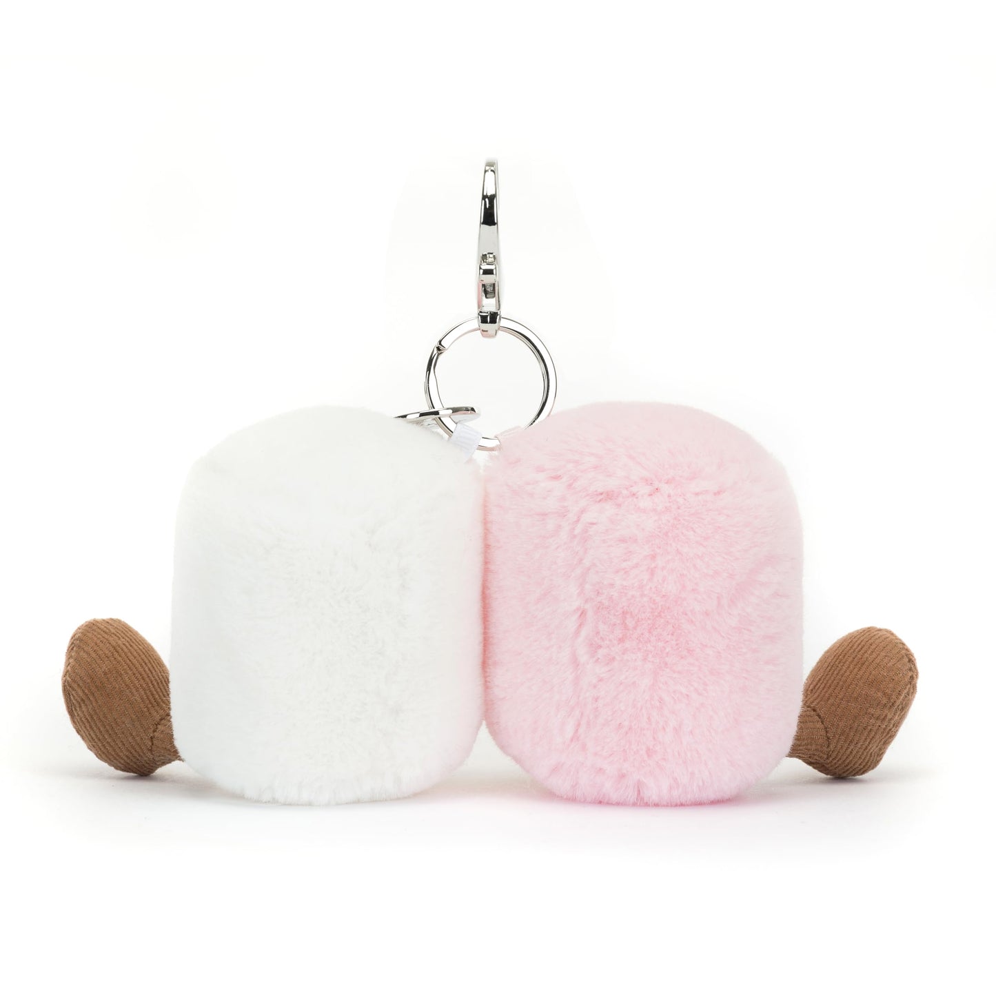 Jellycat Amuseable Marshmallow bag charm keyring with soft, plush marshmallow design and colorful accents.