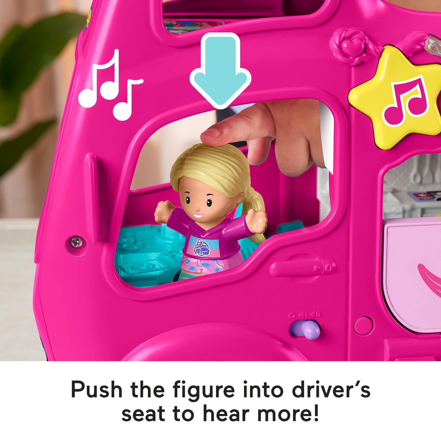 Fisher-Price Little People Toddler Toy Barbie Little Dreamcamper RV playset with figures, lights, and music for children 18+ months