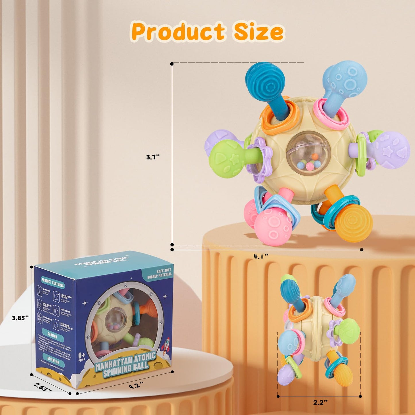 Baby Toys 0-6 Months, Baby Montessori Sensory Teething Toys, Activity Baby Ball,Newborn Rattle Teether Toys Developmental Early Educational Toys for 3 6 9 12 Month Boys Girls Gifts