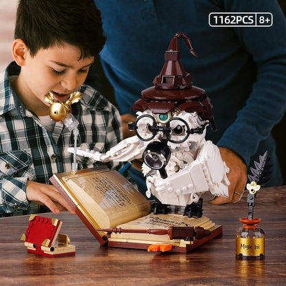 Ideas Magic World Owl Building Set, Compatible with Lego Animal MOC Potter Toy with 1162 PCS, Collectible Harry Bird Model with Light Effect, for Adults Fans for Boys and Girls Aged 8+