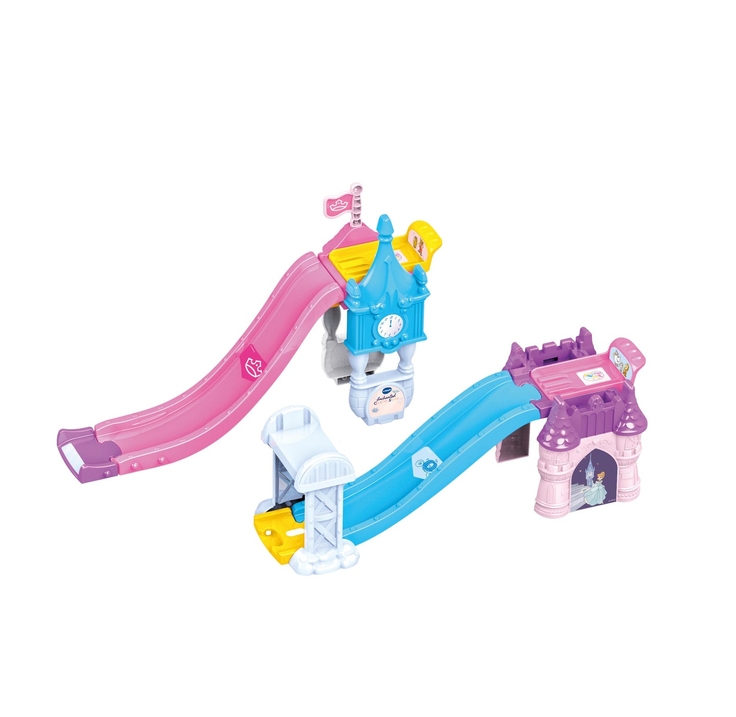 VTech Toot-Toot Drivers Enchanted Castle Slide, Official Disney Princess Playset with Included Cinderella Vehicle, Lights, Phrases, Songs, Interactive Toddler Toy 12 Months, 2, 3, 4+, English Version