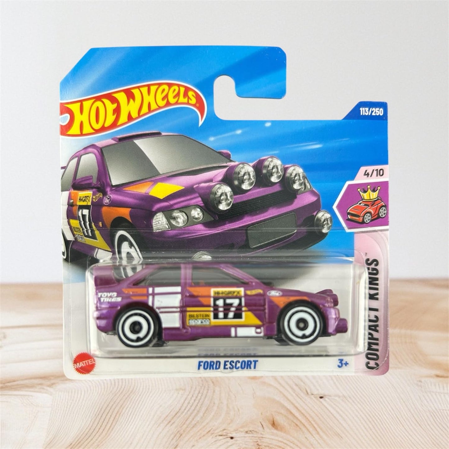 Hot Wheels Ford Escort, Purple Racing Car #17, Compact Kings Series, 113/250 JBB99