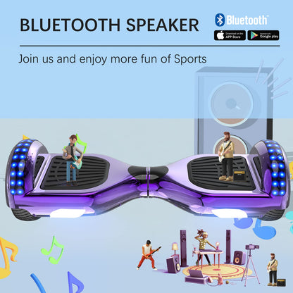 RCB Hoverboards with Go Kart Seat Bundle for Kids Segways Built in LED lights Bluetooth Speaker Hoverboards, Gift for Kids and Adult