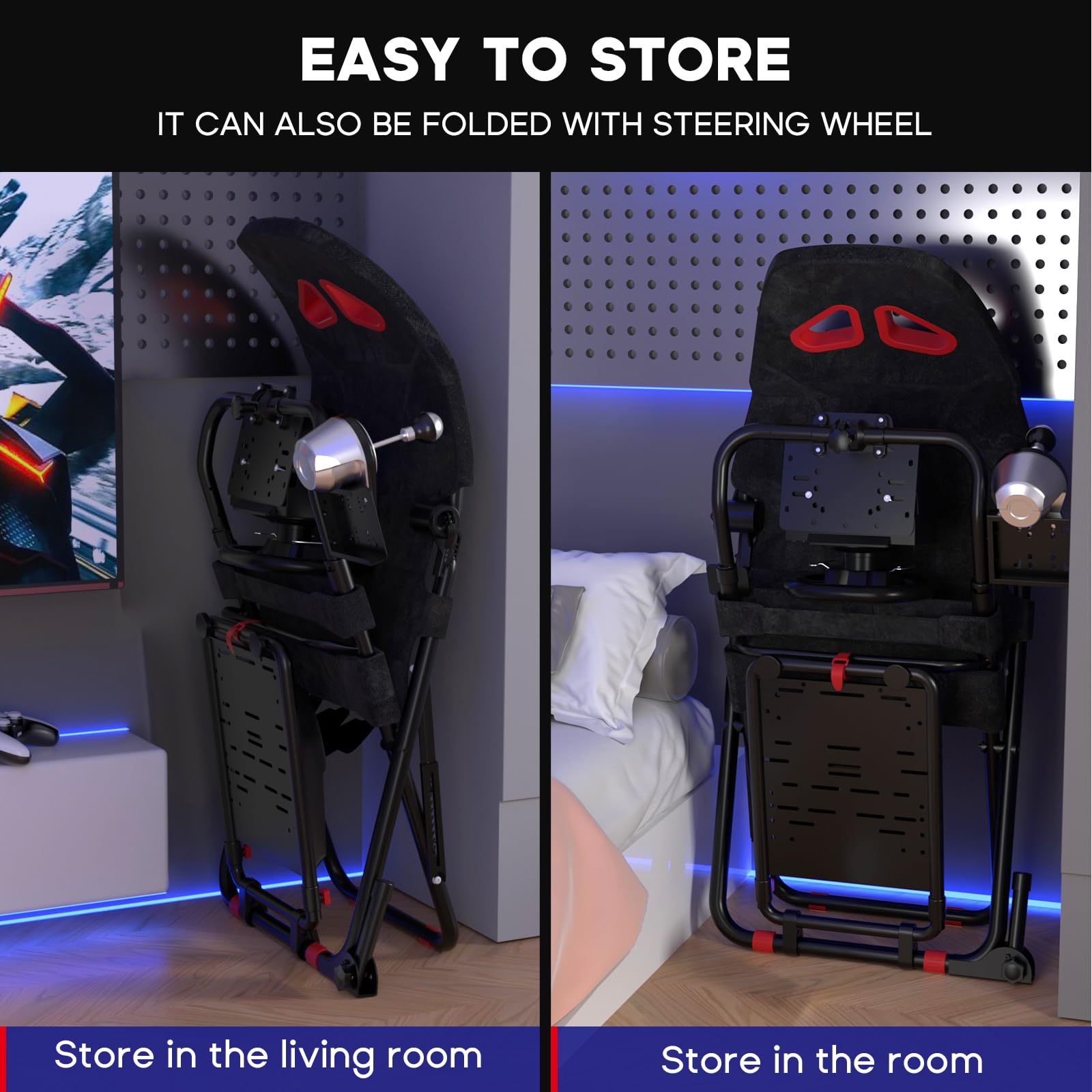 DIWANGUS racing simulator cockpit with foldable design, steering wheel stand, compatible with Logitech G29, G920, G923, PS5, Xbox, PC