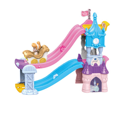 VTech Toot-Toot Drivers Enchanted Castle Slide, Official Disney Princess Playset with Included Cinderella Vehicle, Lights, Phrases, Songs, Interactive Toddler Toy 12 Months, 2, 3, 4+, English Version