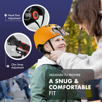 KAYMAN Kids Bike Helmet age 3 to 12, Adjustable Safety Gear for Boys and Girls, Suited to Scooter, Cycling, Skateboard & Roller Skating - Protection for Boys & Girls