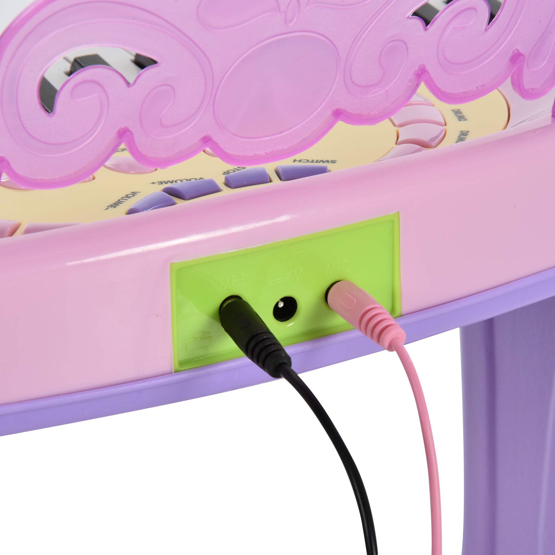 HOMCOM 32-key kids mini electronic keyboard with stool and microphone, ideal for children's musical educational play