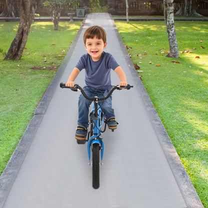 HPDTZ 14'' Children's Bicycle, Children's Learning Bicycle, Kids Bike for Children Ages 3-5, 14 inch Wheels with Stabilisers (Blue)
