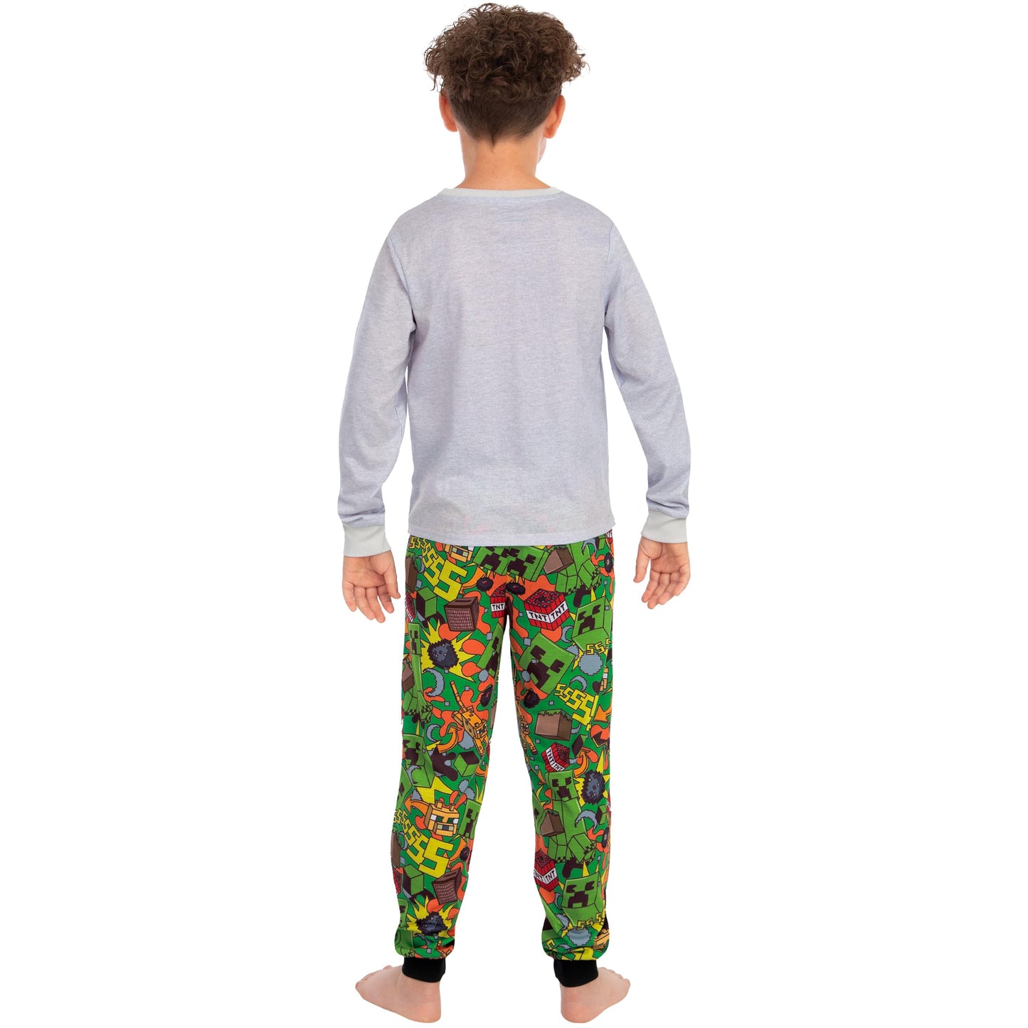 Minecraft Pyjamas, Creeper Boys Pyjamas, Gaming Pjs For Boys, Long Sleeve Kids Pjs, Multicolour 6-7 Years