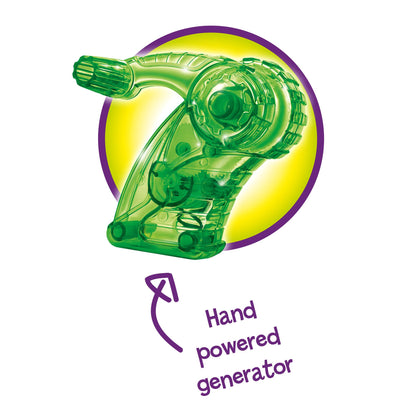 Science Mad renewable energy electric car kit for kids with solar panel and hand generator, teaching sustainable transport principles.