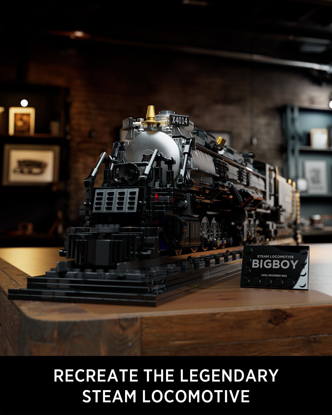 Nifeliz Train The Big Boy Locomotive, Steam Locomotive Building Block Set for Adults, Legendary Steam Train Display Kit for Gift Giving (1818 Pieces)
