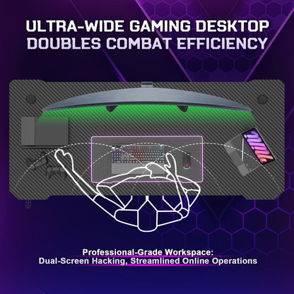 JUMMICO Gaming Desk 80 x 52 cm, Gaming Table Computer Desk Z Shaped PC Gamer Desk for Home Office, Gaming Desk with Headphone Hook, Black