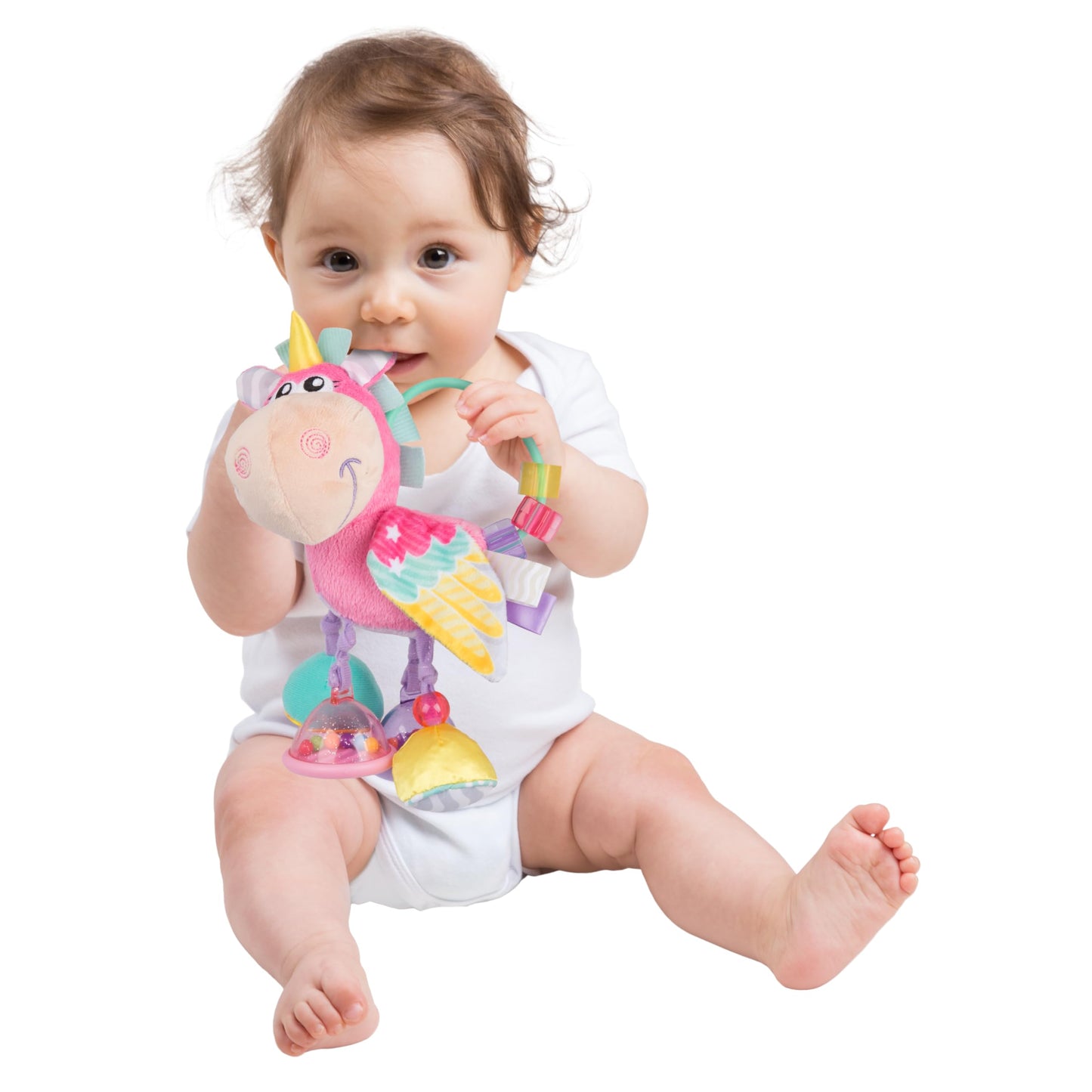 Playgro Unicorn Clip Clop Activity Rattle Pink - Nurturing Developmental Toy for 3+ Months - The Ultimate Fusion of Teething & Early Engagement - Baby's First Rattles with a Delightful Unicorn Design
