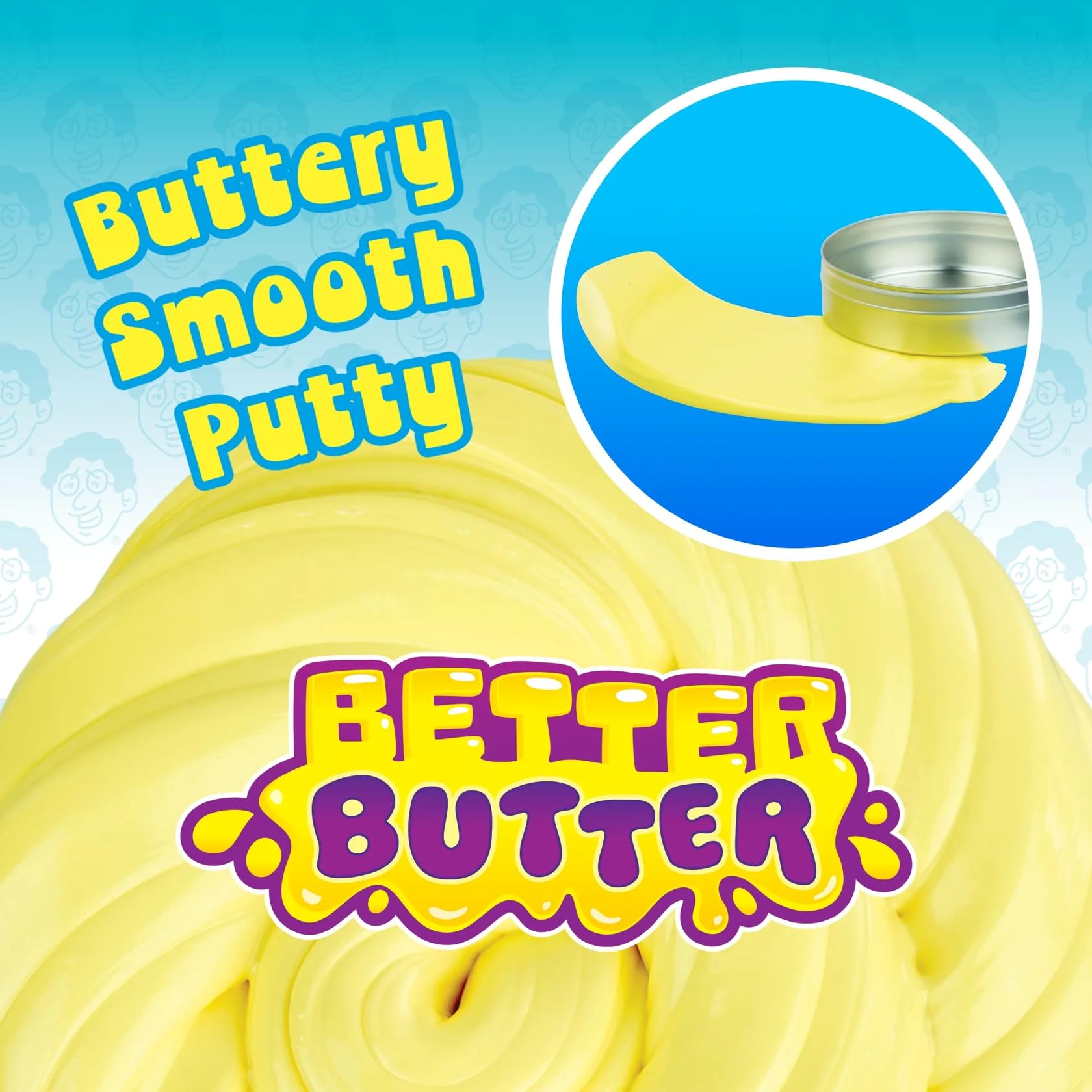 Yellow Crazy Aaron's Better Butter Thinking Putty with buttery smooth texture, 2.1 oz, suitable for ages 3 and up