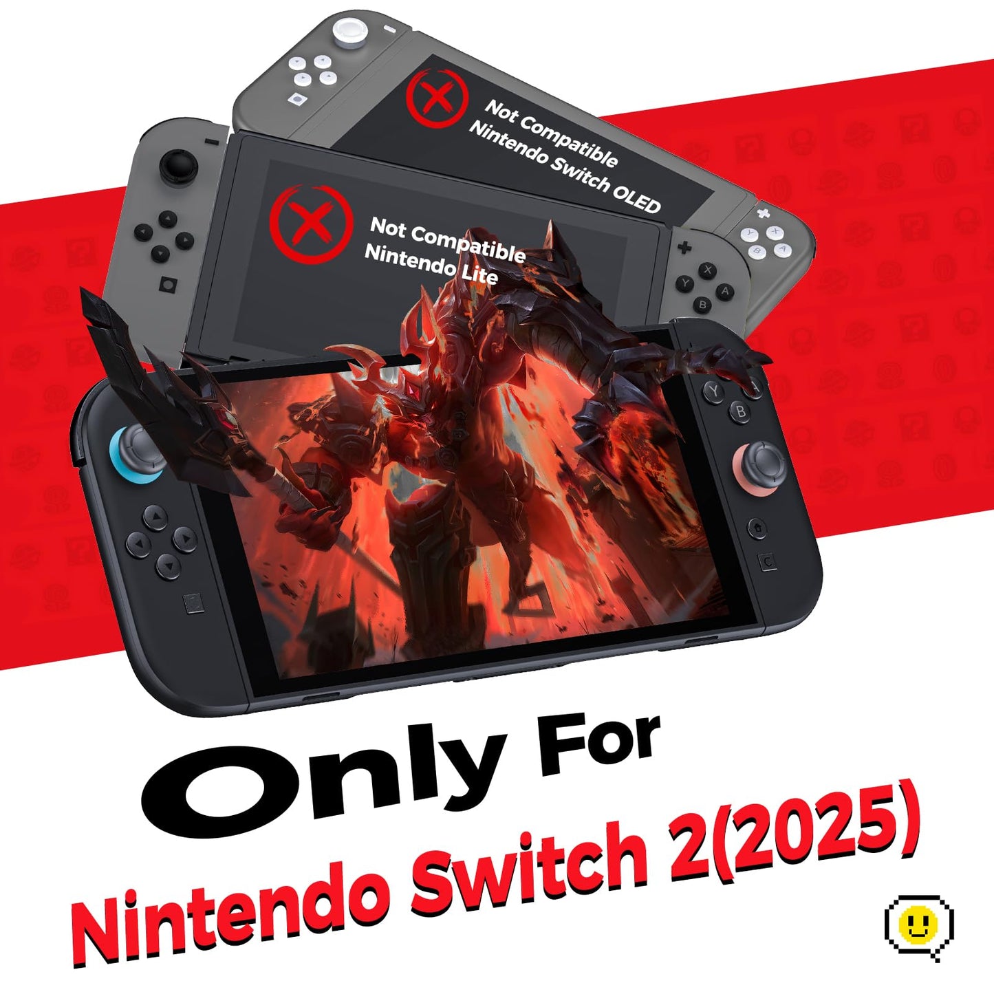 NEWDERY Nintendo Switch 2 screen protector with 9H tempered glass, full coverage, anti-fingerprint, bubble-free, easy install, HD clear