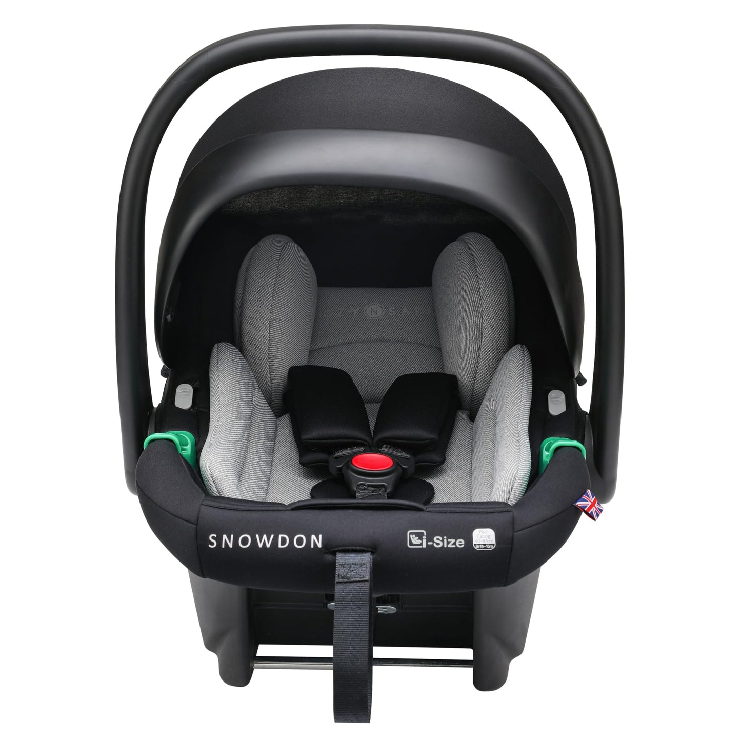 Cozy N Safe Snowdon i-Size Child Car Seat Carrier with ISOFix Base and Support Leg, 3 -Point Harness, Adjustable Headrest, Suitable from 40cm to 85cm (up to 15kg), New ECE R129 i-Size Compliant