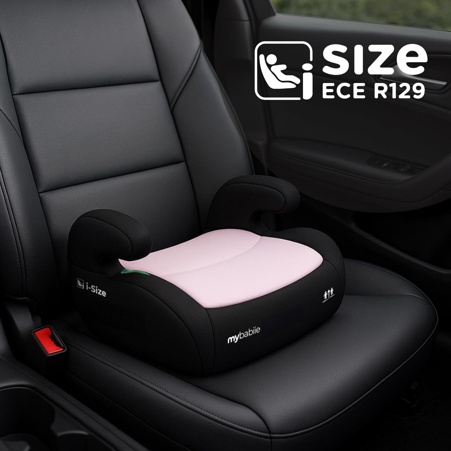 My Babiie MBCSB20 Child Booster Seat - ISOFIX, R129 i-Size 125-150cm (Group 3, 6 to 12 Years Approx.) Portable Kids Car Seat, Comfortable, Compact, Lightweight, Ideal for Travel - Pink