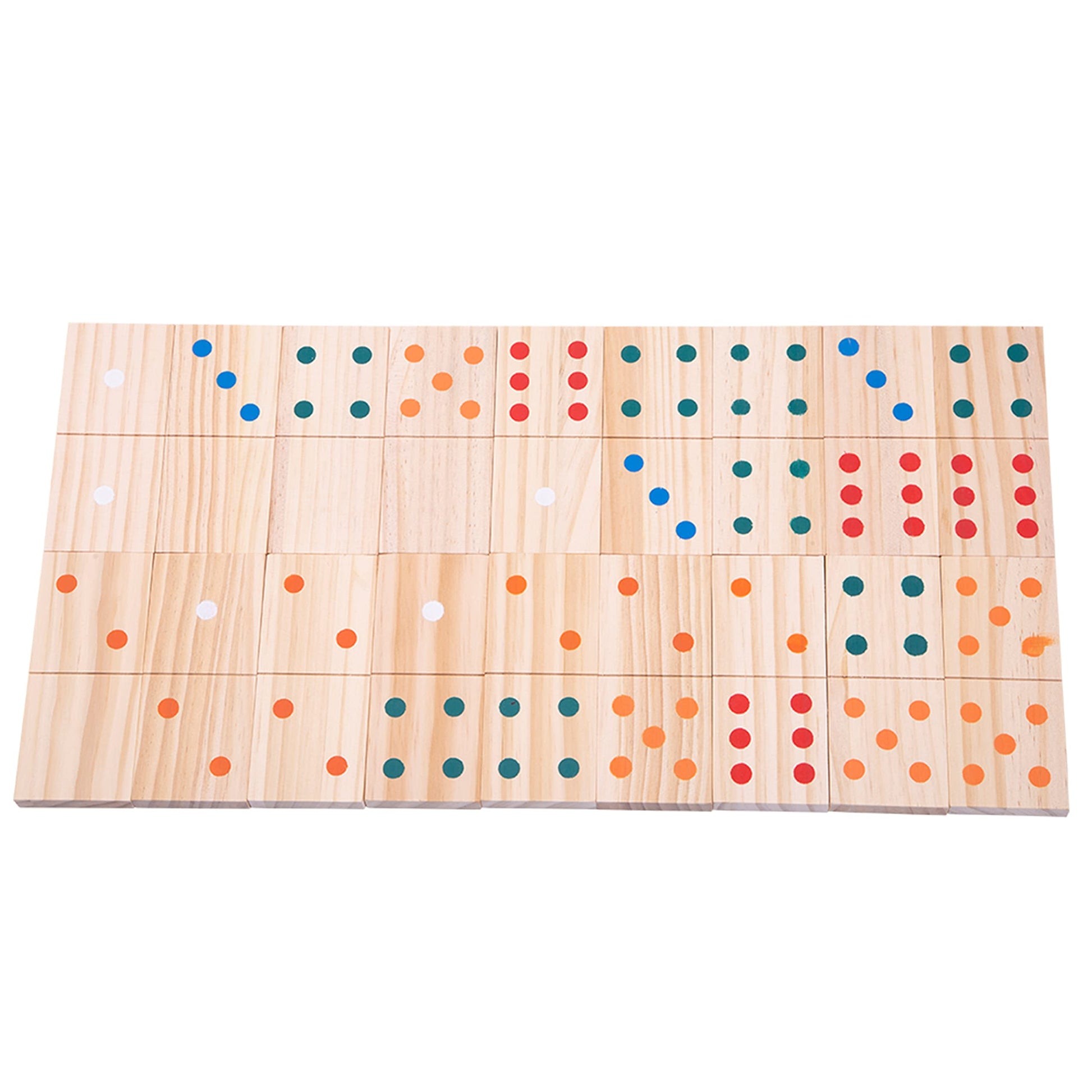 Wooden giant dominoes set by Jaques of London for kids, outdoor garden game, large colorful domino pieces for children.