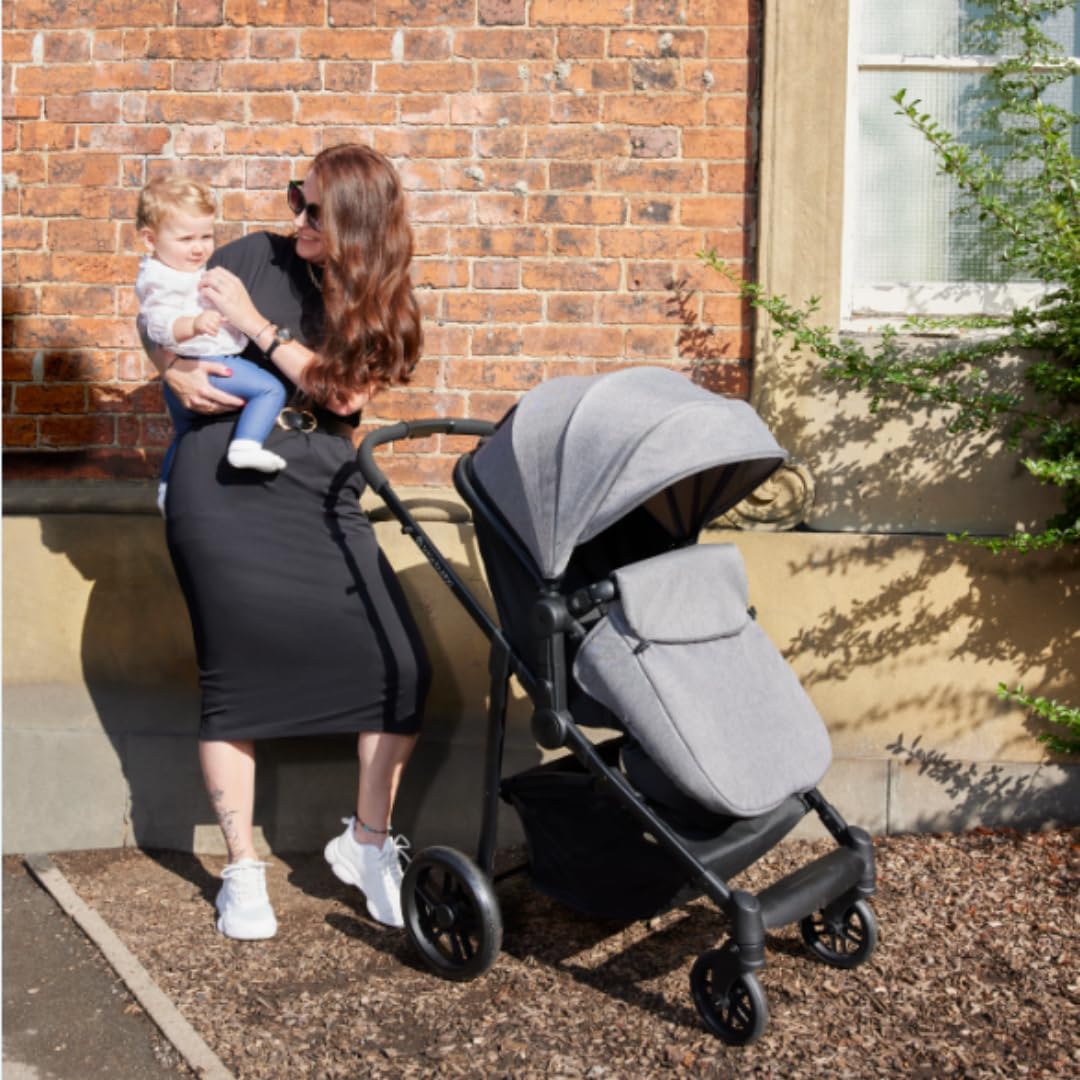 Ickle Bubba Star 3-in-1 Travel System with Astral Group 0+ Car Seat – Convertible Pram & Pushchair, Suitable from Birth to 15kg (Approx. 3 Years*), Spacious Basket & All-Terrain Wheels (Black)