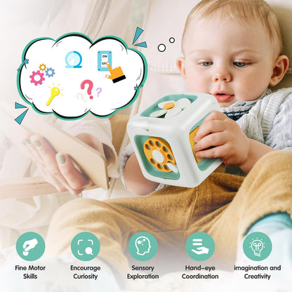 VoMii Baby Toys, Activity Busy Cube Toys, Baby Montessori Toys for 1 Year Old, Sensory Toys for Toddlers, Baby Travel Toys Educational Learning Toys Kids Birthday Gift for 12-24 Months