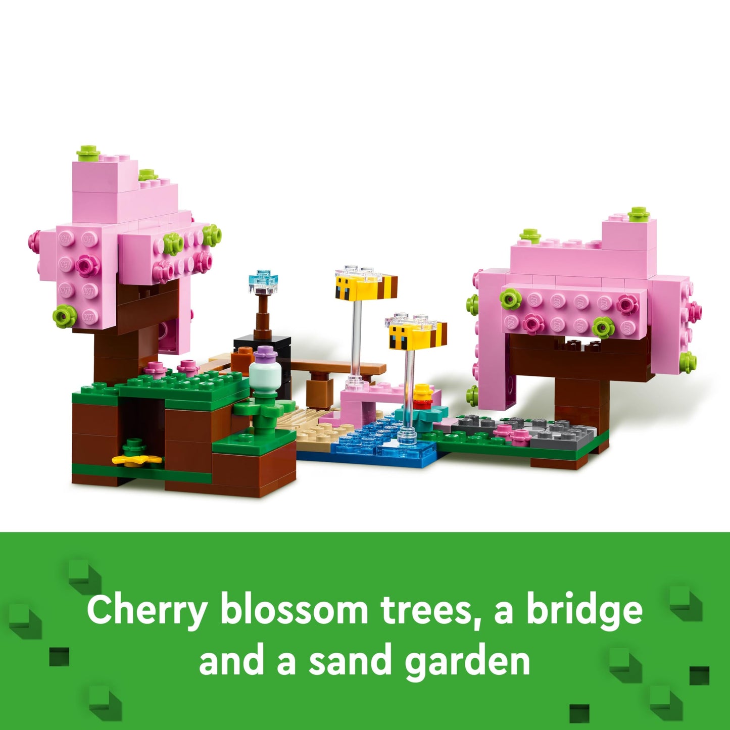 LEGO Minecraft The Cherry Blossom Garden Toy - Building Set with Trees, a Sunny Figure, Bees, and Mobs incl. a Zombie - Gamer Gift for 8+ Year Old Boys & Girls - 21260
