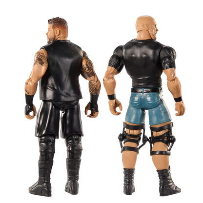 Mattel WWE Main Event Championship Showdown 2-Pack Action Figures & Accessory, Series #20 “Stone Cold” Steve Austin vs Kevin Owens Collectible Set, JCV70